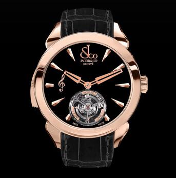 Jacob & Co. Palatial Flying Tourbillon Hours & Minutes Rose Gold (Black Mineral Crystal) PT520.21.NS.BB.A Replica Watch
